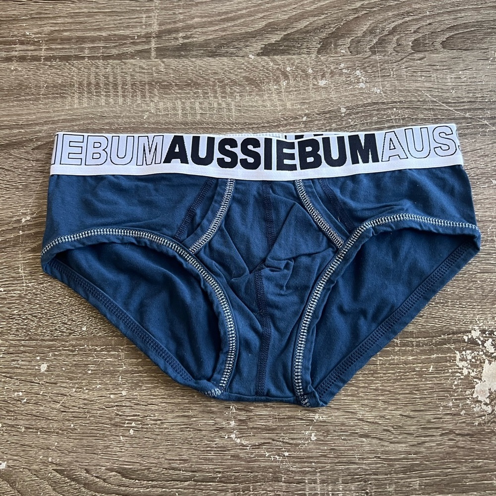 AussieBum Blue Briefs with Bold Waistband